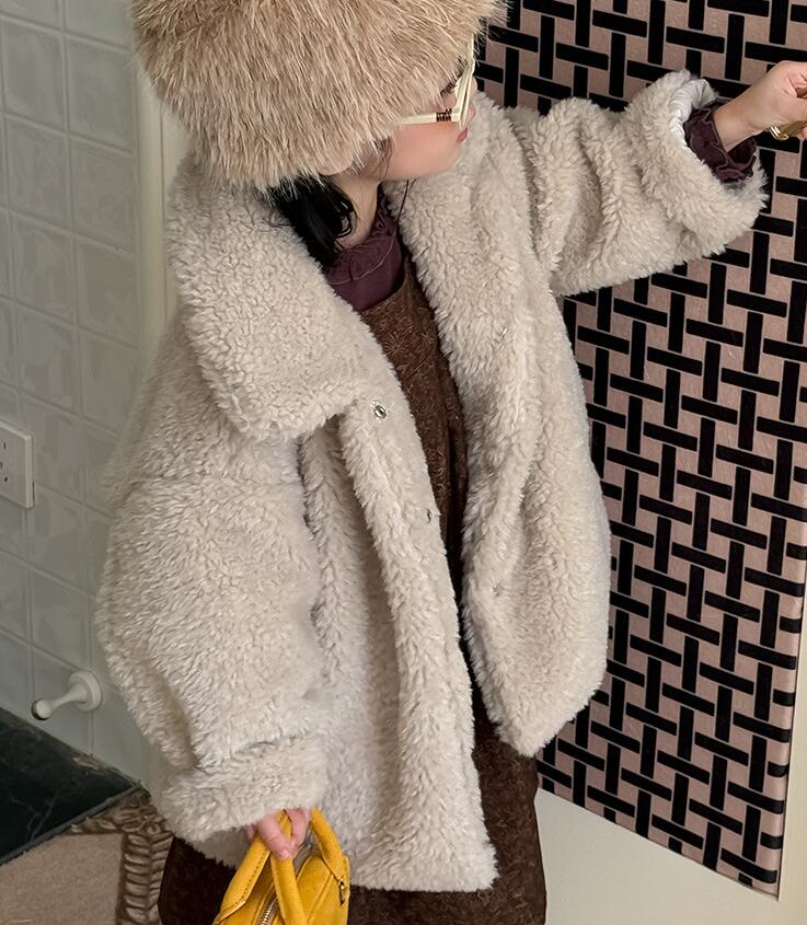 2025冬新品ZXR★子供服 　ふわふわコート★90cm〜150cm 2色