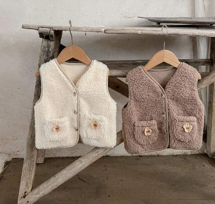 2025新品★子供服 　ボアベストコート★66cm〜100cm 2色