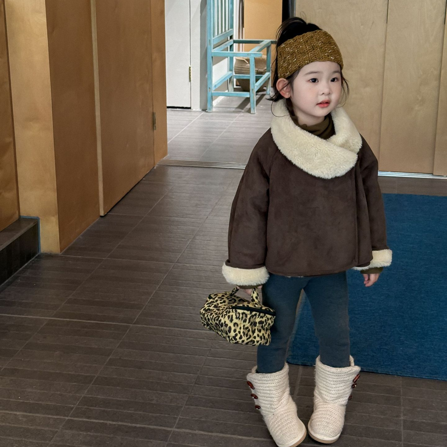 2025冬新品★子供服 　ふわふわコート&ズボン★90cm〜140cm