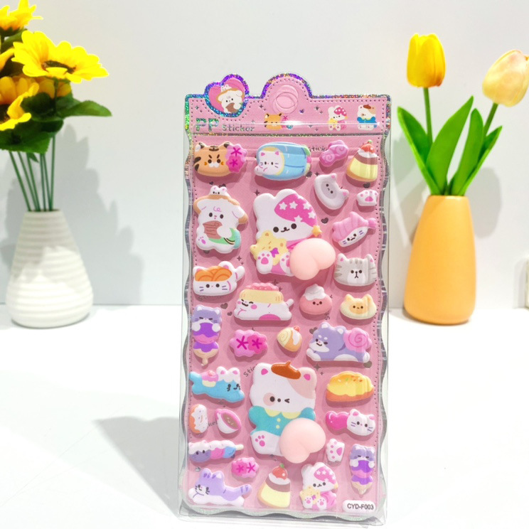 DIY手作り ステッカー★粘着シール★3D★手帳素材