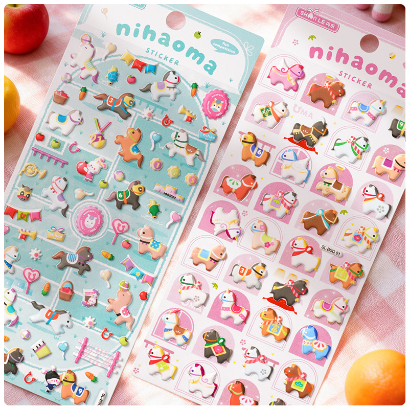 DIY手作り ステッカー★粘着シール★3D★手帳素材