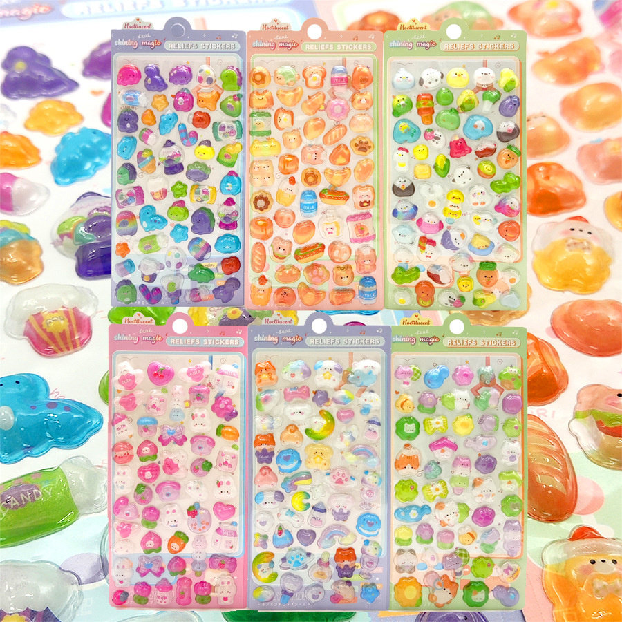 DIY手作り ステッカー★粘着シール★3D★手帳素材