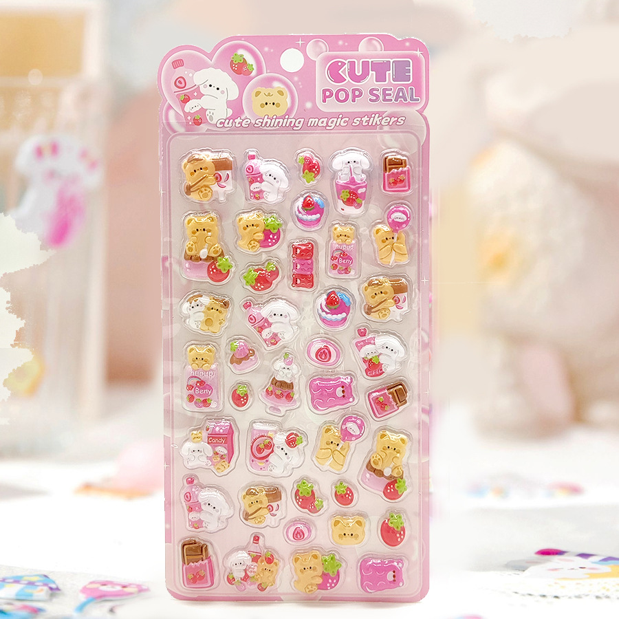 DIY手作り ステッカー★粘着シール★3D★手帳素材