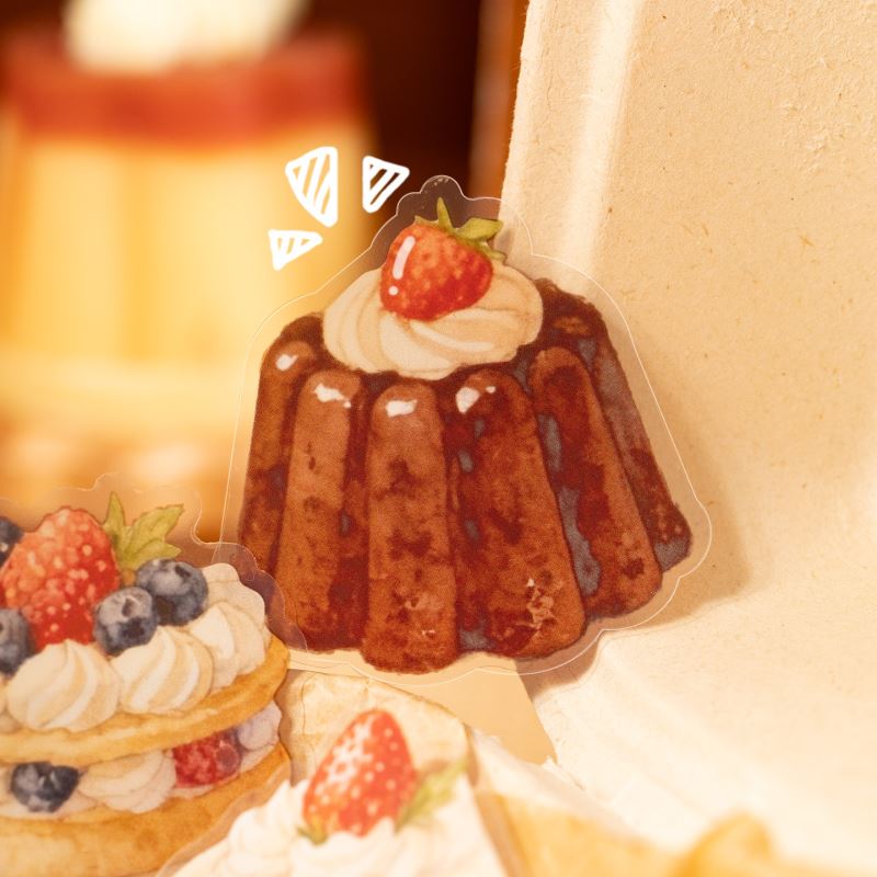 【シールセット】洋菓子ホリデー / スイーツ ドリンク柄 手帳 デコレーション用 / コラージュ クラフト材料