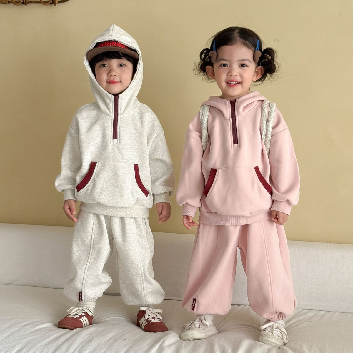 2026秋新品QMM★子供服　セットアップ★80cm〜150cm 2色