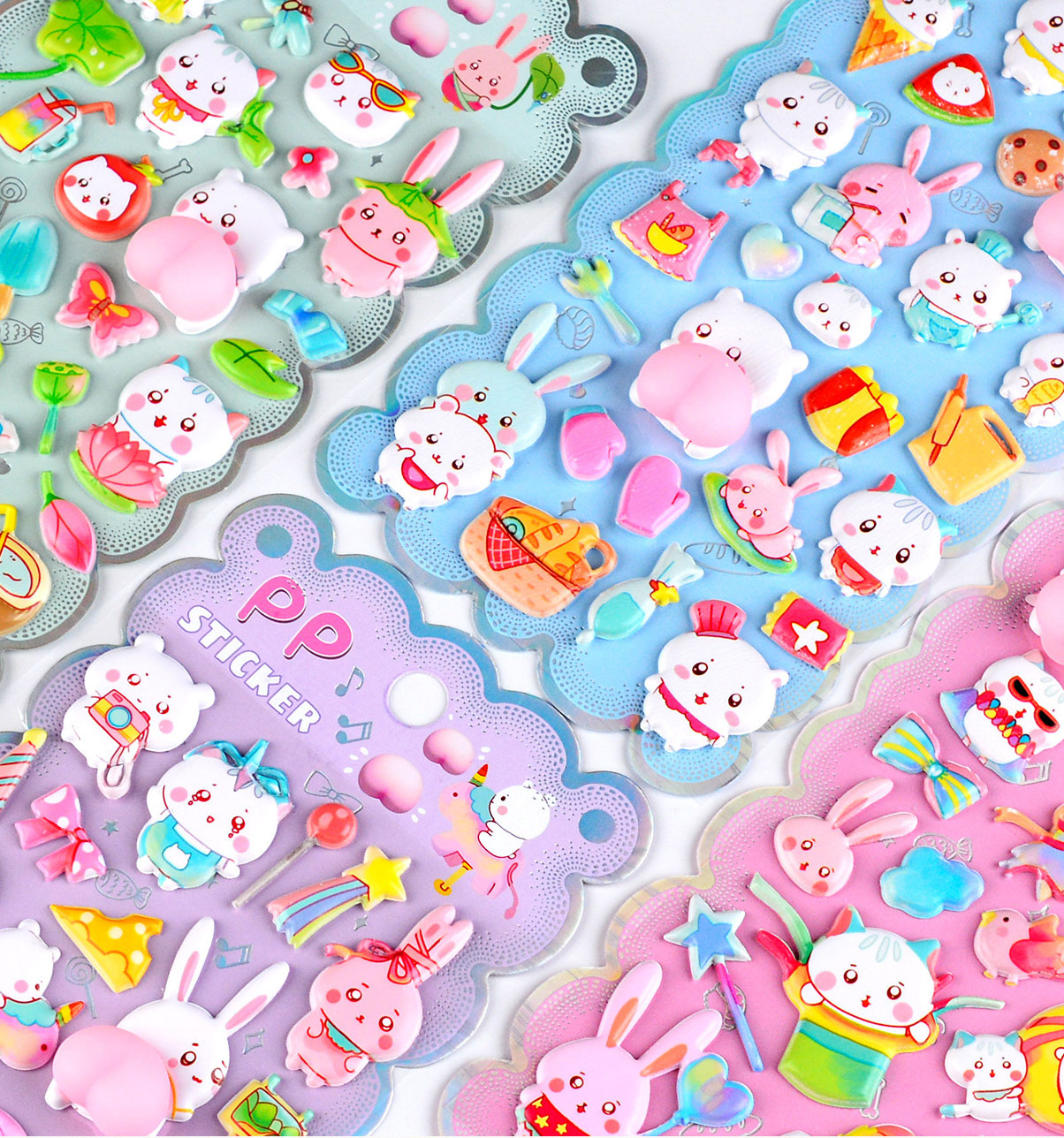 お尻シール ボンボンシール 3Dステッカー 立体ステッカー ぷっくりシール 中空 粘着シール