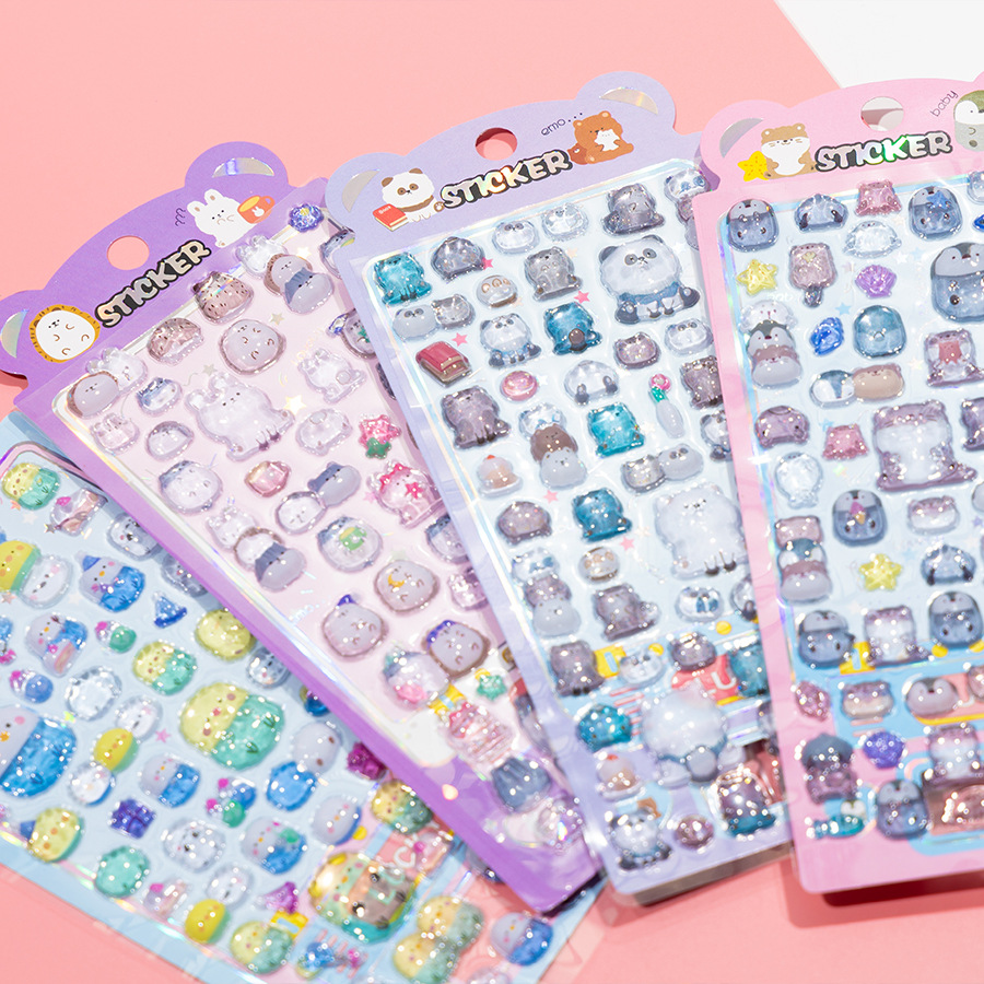 手作り DIY ぷくぷく エポキシステッカー ボンボンシール 3Dステッカー 立体ステッカー 粘着シ