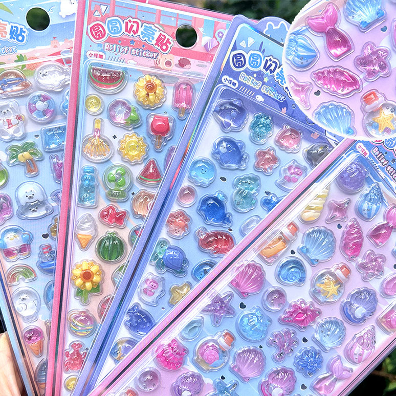 手作り DIY ぷくぷく ボンボンシール 3Dステッカー 立体ステッカー エポキシステッカー