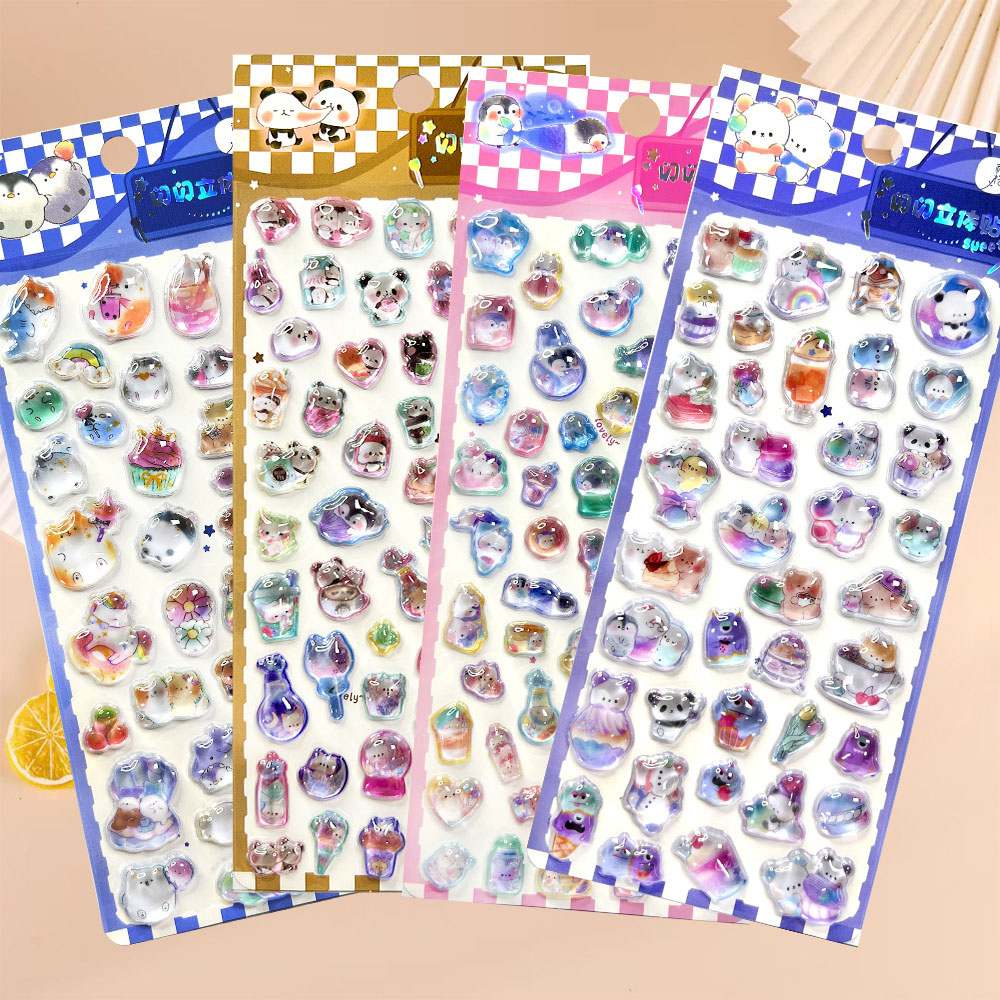 手作り DIY ぷくぷく ボンボンシール 3Dステッカー 立体ステッカー エポキシステッカー