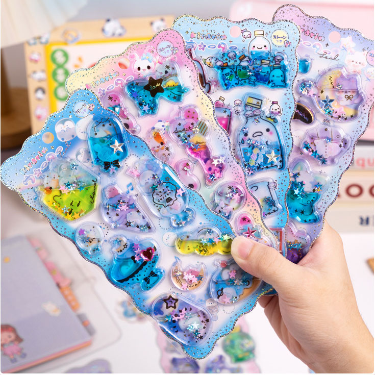 手作り DIY ぷくぷく ボンボンシール 3Dステッカー 立体スパンコール エポキシステッカー