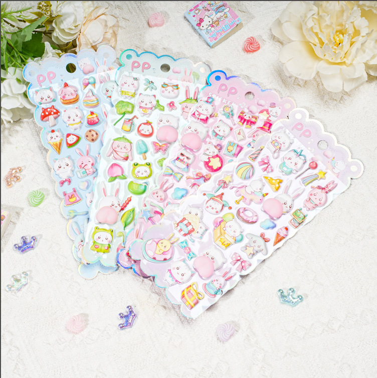 お尻シール ボンボンシール 3Dステッカー 立体ステッカー ぷっくりシール 中空 粘着シール4種