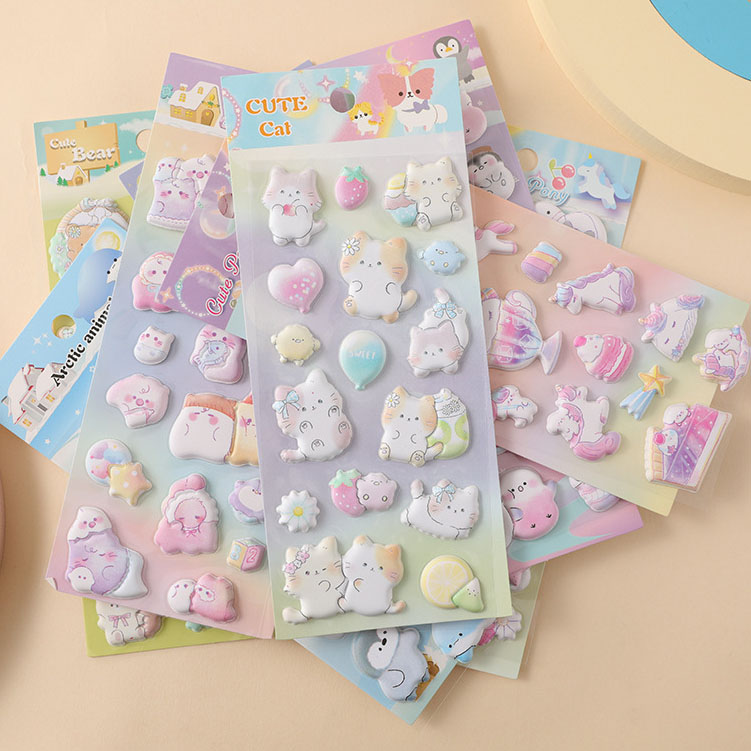 手作り DIY ぷくぷく ボンボンシール 3Dステッカー 立体ステッカー ぷっくりシール 粘着シール