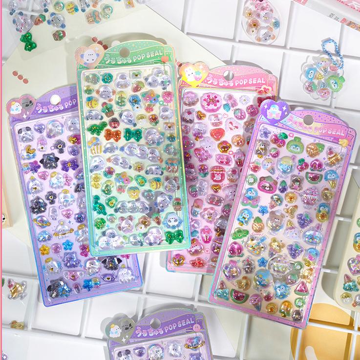 手作り DIY ぷくぷく ボンボンシール 3Dステッカー 立体ステッカー エポキシステッカー