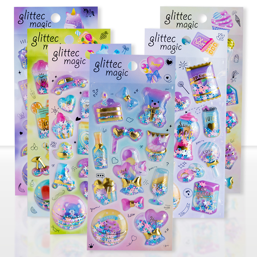 手作り DIY ぷくぷく ボンボンシール 3Dステッカー 立体スパンコール エポキシステッカー