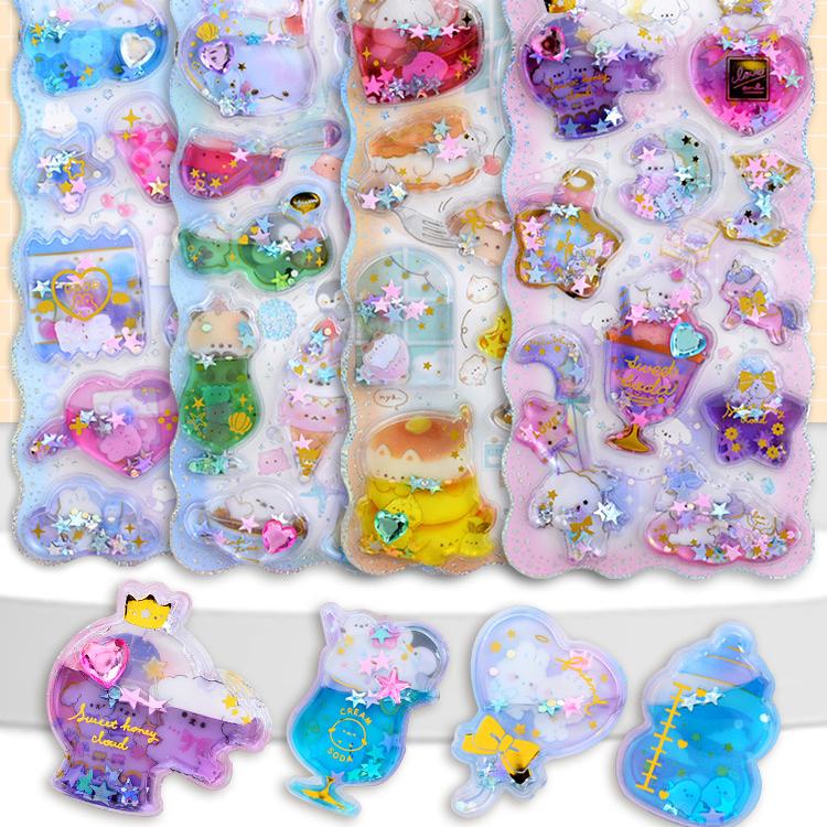 手作り DIY ぷくぷく ボンボンシール 3Dステッカー 立体スパンコール エポキシステッカー